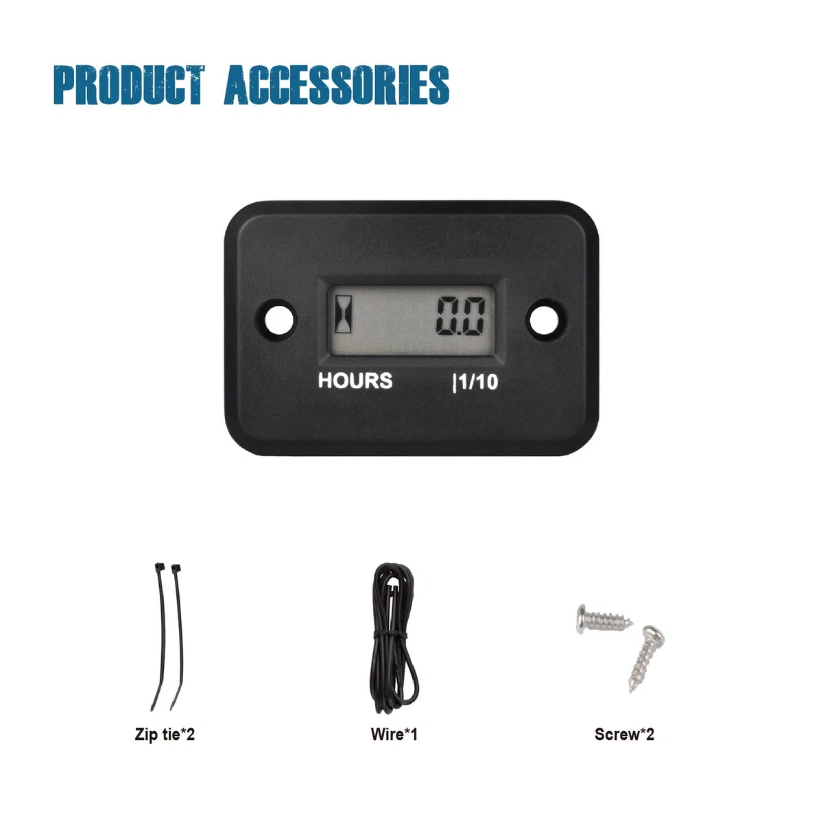 Contaore digitale induttivo, Ore totali di manutenzione, Design impermeabile per tosaerba Generatore Motosega Fuoribordo ATV Moto Spazzaneve Idropulitrice ad alta pressione. (1 PC)