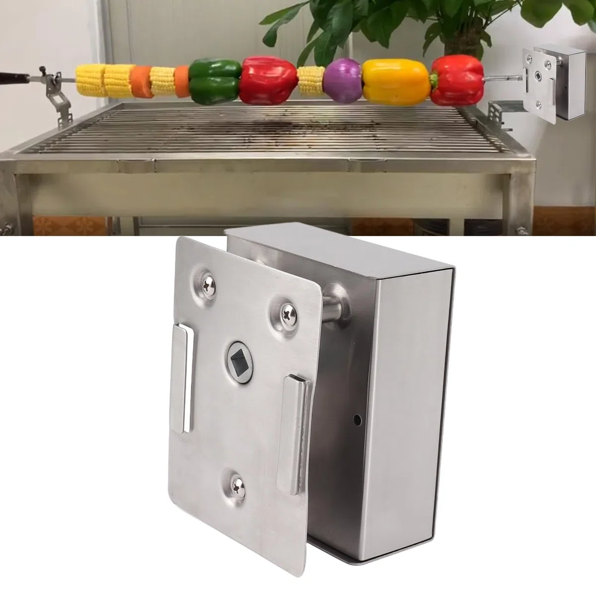 Kikumi Motore per Girarrosto per Griglia in Lega di Alluminio, Carico 70 kg, 12 V, Grande Potenza, Motore per Girarrosto per Barbecue CC, Ricambio per Griglie Universali