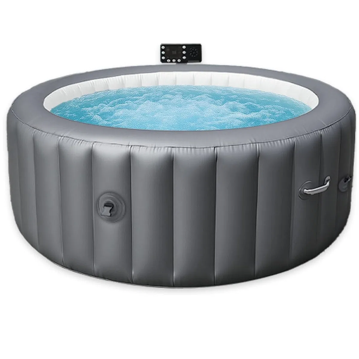 Vasca Idromassaggio Gonfiabile,Spa Rotonda Portatile per 4-6 Persone con Massaggio A Bolle,Pannello di Controllo Digitale,Uso Interno/Esterno per Cortile,Patio E Bordo Piscina. 72x28in