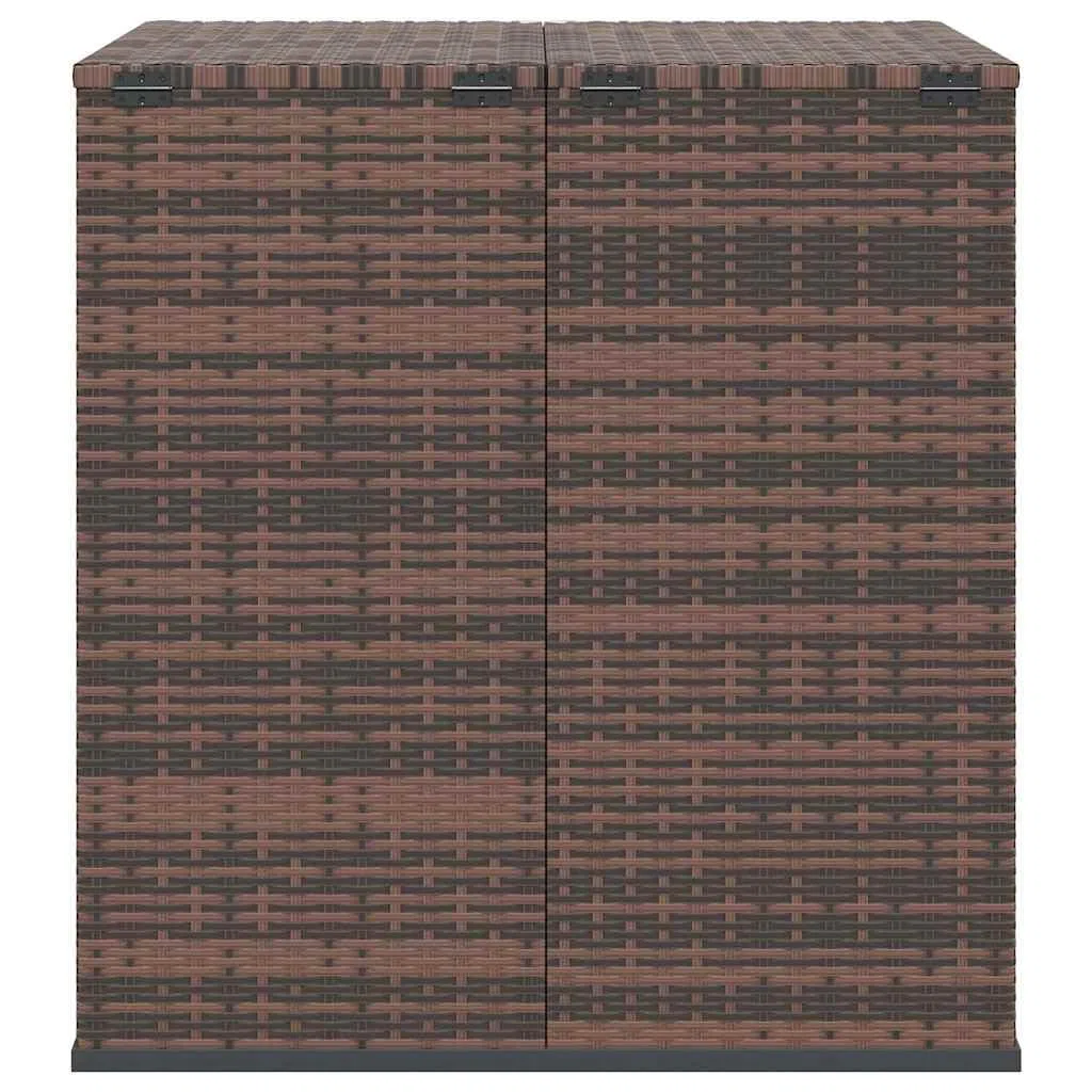 Générique Scatola per cuscini da giardino in resina intrecciata 100x97,5x104cm marrone, scatola portaoggetti esterna con telaio in acciaio verniciato a polvere, borsa interna impermeabile in PE