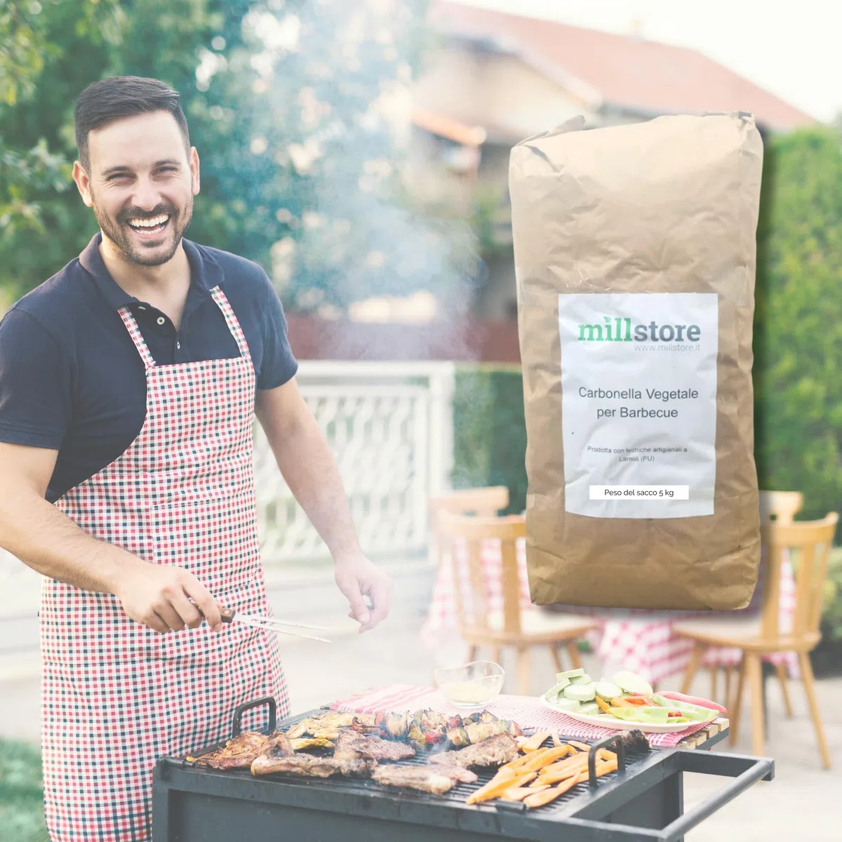 Carbonella per Barbecue Vegetale Artigianale - Sacco da 10 kg