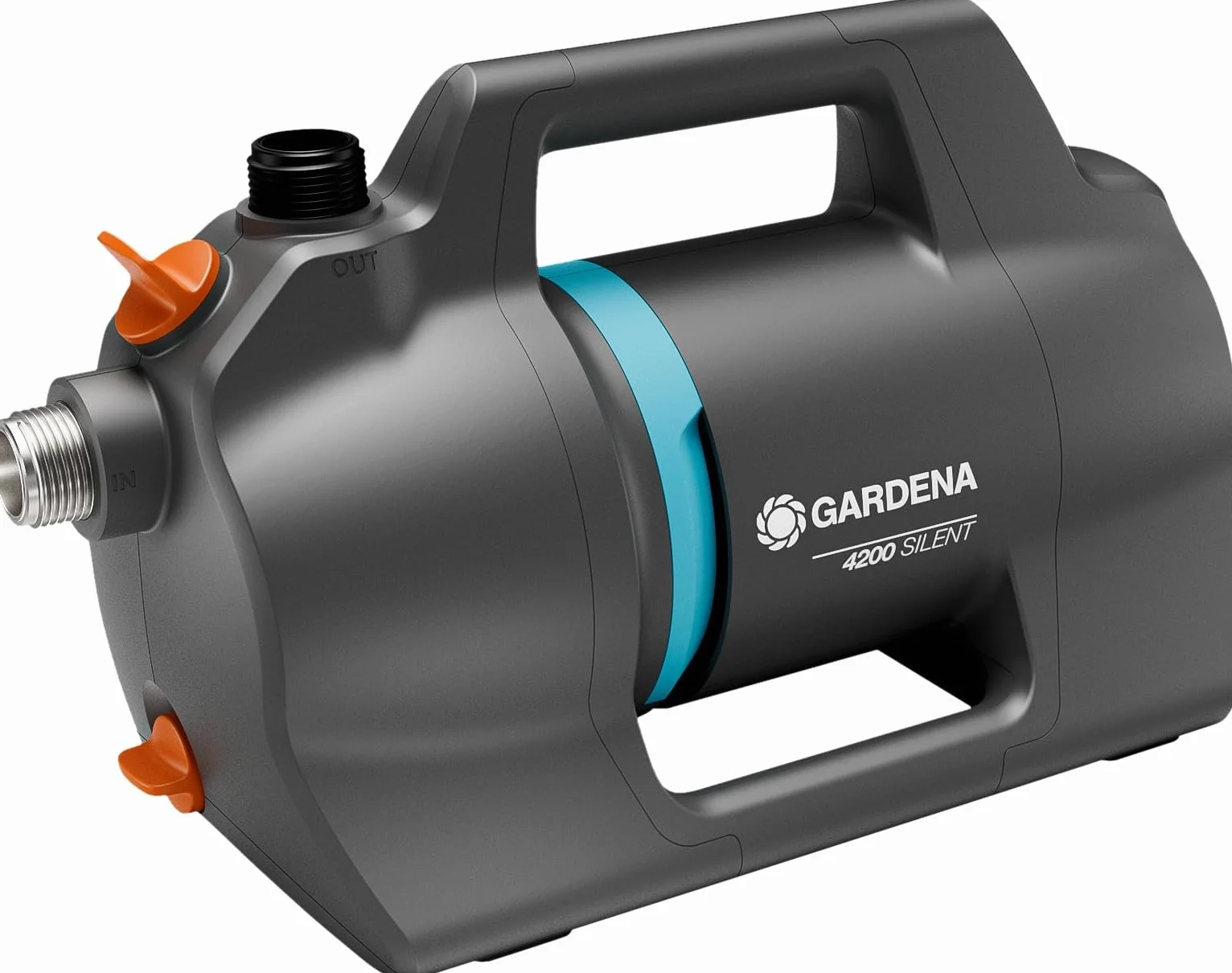 Pompa da giardino Gardena 4200 Silent: Pompa per irrigazione molto silenziosa e innovativa, portata 4200 l/h, motore da 600 W, 3,9 bar, impermeabile, a risparmio energetico (9054-20)