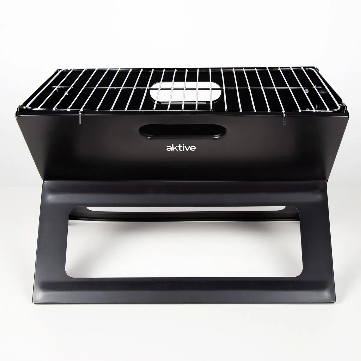 AKTIVE 63033 - Barbecue portatile e pieghevole a carbone in acciaio, con maniglia per il trasporto, misure 45 x 29 x 30 cm, facile da montare e trasportare, per campeggio, terrazza, balcone