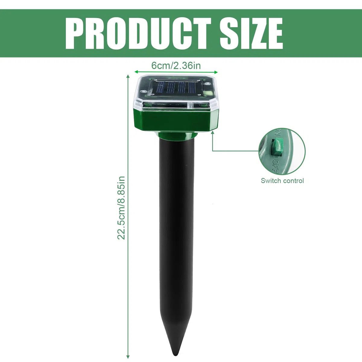 Aicharynic 4 Pezzi Repellente Solare per Talpe, Solare Repellente Zanzare Repellent Talpe Ultrasuoni IP65 Impermeabile Scaccia Talpe Repellente Solare Ultrasuoni per Anti Talpe, Serpent, Ratti
