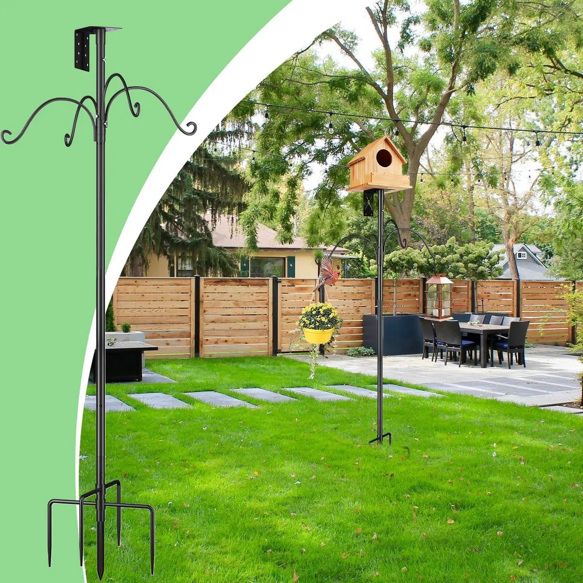regolabile per casetta di casetta – Kit di montaggio da 76 pollici robusto supporto di nidificazione per colibrì | Ideale per esterni prato giardino pianta protezione dagli scoiattoli Stazione