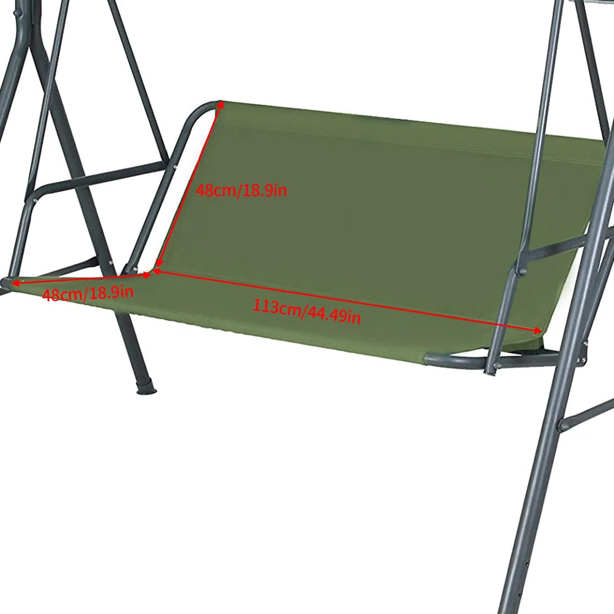 Coprisedile di ricambio per altalena da giardino, resistente tessuto Oxford 900D, impermeabile, universale, adatto per sedie a dondolo da esterno a 2-3 posti (verde, 138 x 50 x 50 cm)