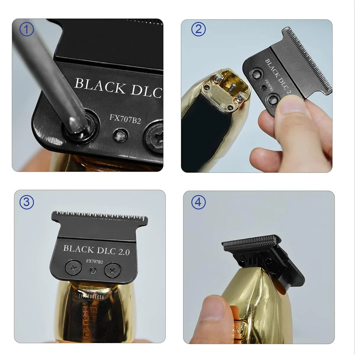 Lama di ricambio FX707B2 DLC 2.0 - Compatibile con tosatrici BaByliss FX787, FX726 e lama DLC 2.0 (FX707B2)