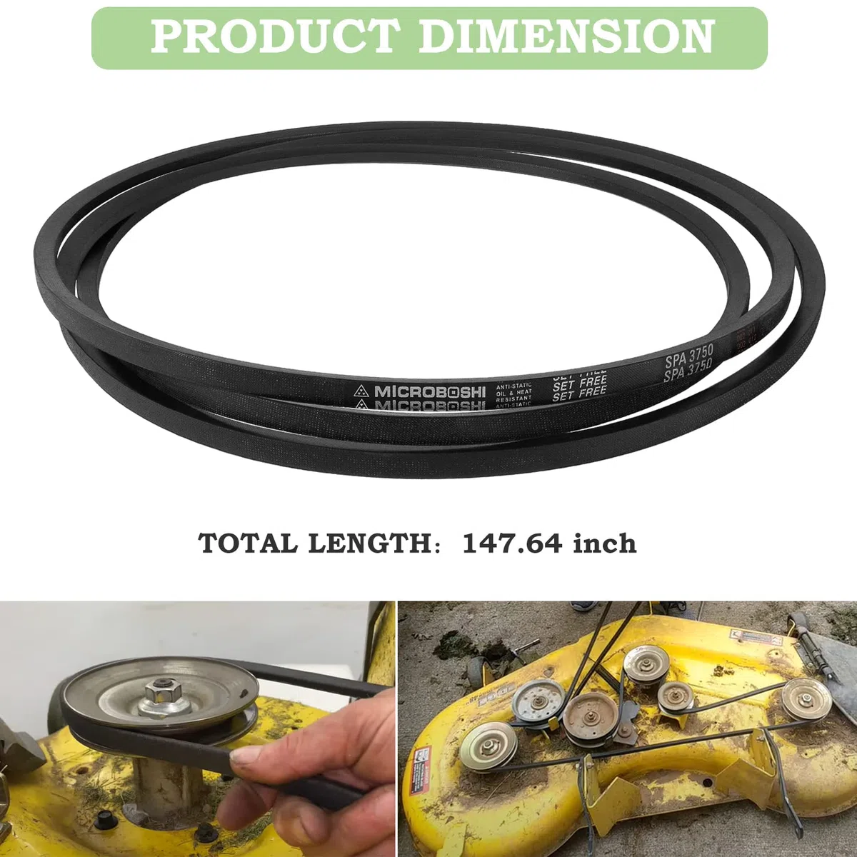 Cinghia trapezoidale per tosaerba, 122 cm, adatta per John Deere GX21833 GX20571 D140 D150 D160 L120 L130 LA130 LA140 LA145 LA155 LA165 X140 ecc