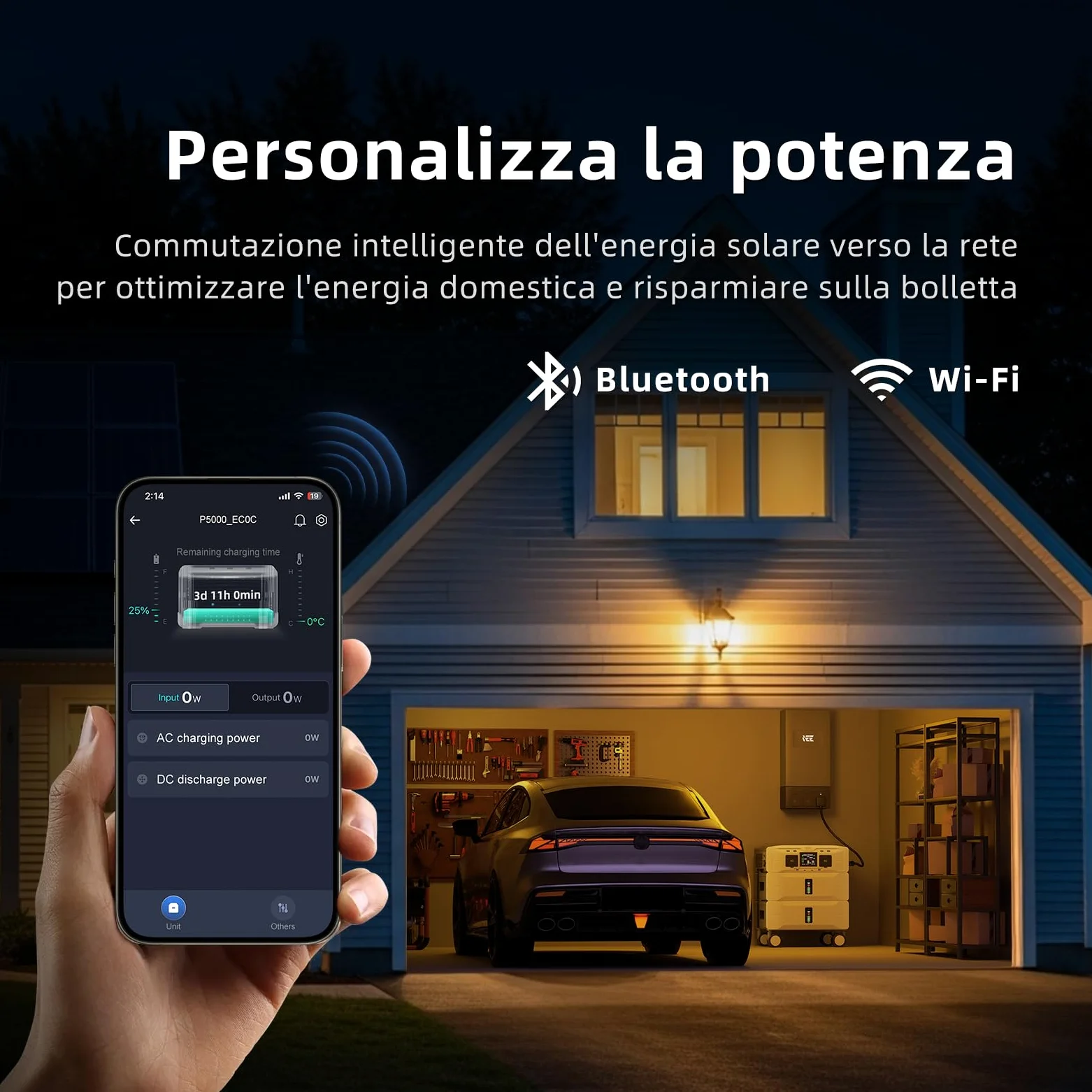 IEE 10.24kWh Generatore Solare con 2 Pannello Solare da 500W, 5000W Centrale Elettrica Portatile, LiFePO4, 11 Porte, APP, Portable Power Station per Campeggio, Camper, Casa