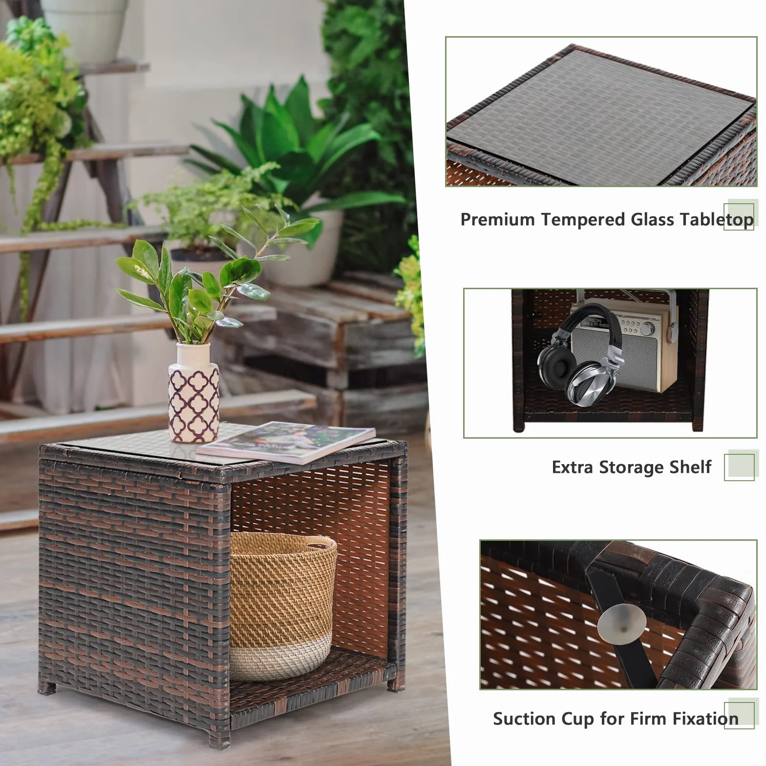 GIANTEX Salotto da Giardino in Rattan, Set da 2 Poltrone e 2 Poggiapiedi e 1 Tavolino da Caffè, Carico Massimo per Sedia 160 kg, Carico del Tavolo 30 kg, 2 Colori (Bianco)