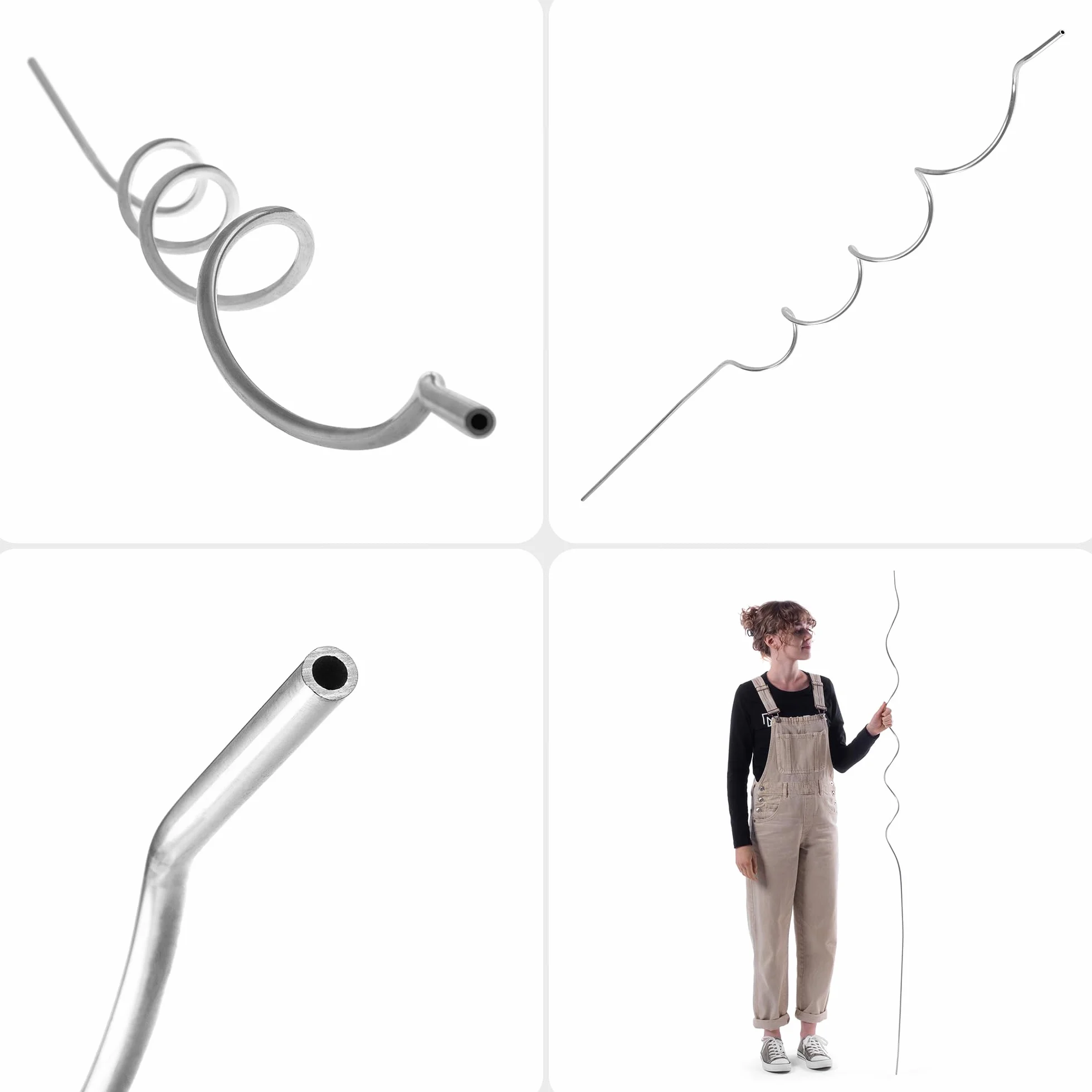 KADAX Set di 10 aste a spirale per pomodori, 180 cm x 6 mm, aste in alluminio, supporto per rampicanti per pomodori, spirale per pomodori, asta a spirale, pali per pomodori, aste per piante