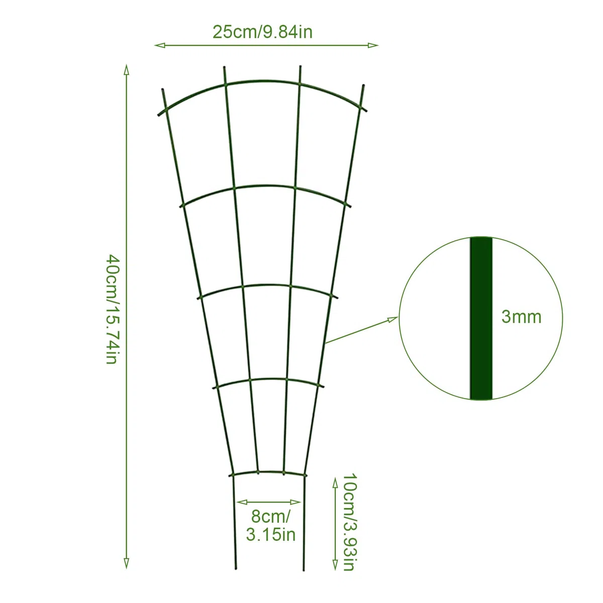 Supporto per rampicanti da giardino, traliccio per piante rampicanti per balcone giardino terrazza, supporto stabile per vaso, supporto per piante da giardino, griglia per piante per peonie, ortensie