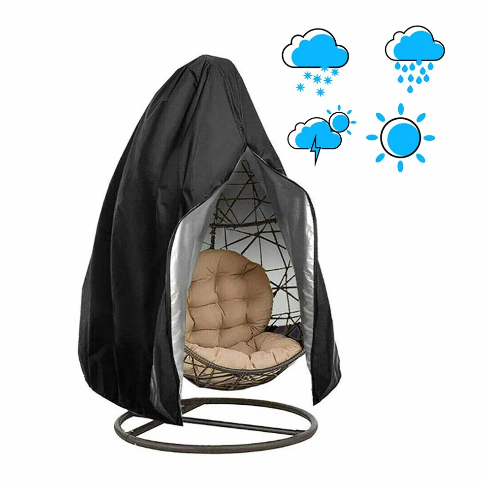 Copertura per sedia sospesa copri poltrona sospesa copertura protettiva per uova sedia coprisedia impermeabile per mobili altalene da giardino, nero (1#)