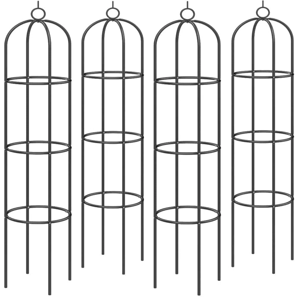 Gardebruk 4x Obelisco per Rose Piante Rampicanti 200 x 40cm in Metallo Resistente Traliccio per Rose Pergolato per Eventi