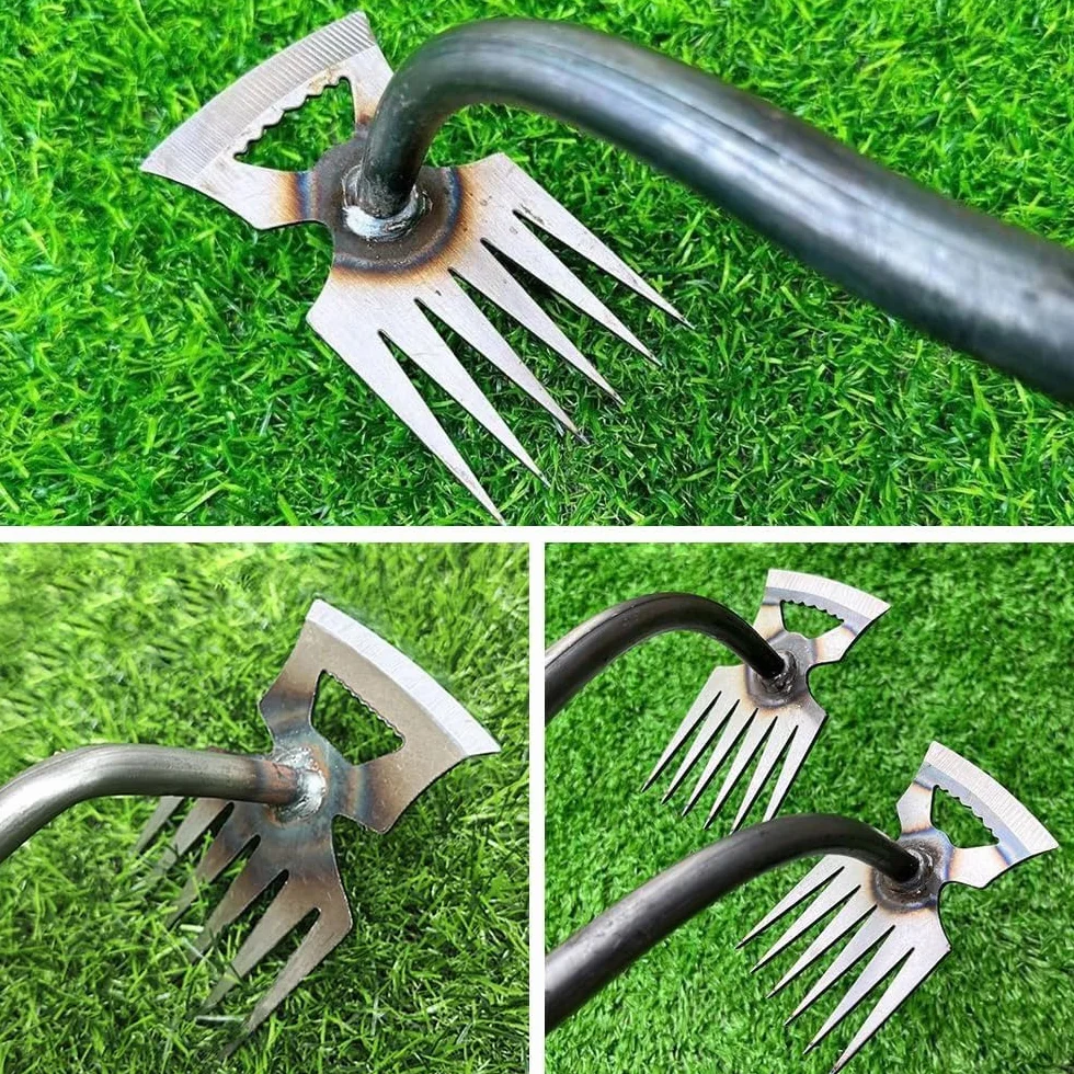 Anyingkai 2 Pezzi Sarchiatore Manuale con Manico,Earchiatore per Erbacce Professionale,Attrezzi per Diserbo,Estirpatore Erbacce orto,Diserbatrice Manuale,Estirpatore Erbacce Manuale (2 Grandi)