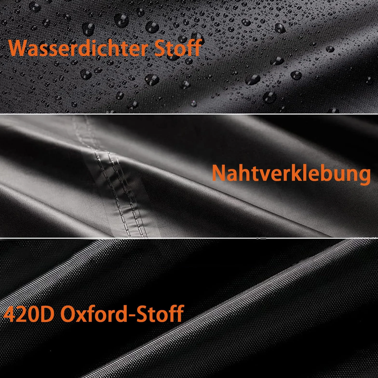 Copertura Sdraio Sospesa Impermeabile, Coperture Lettino Sospesa, 420D Tessuto Oxford - Nero (200 * 120-200cm)
