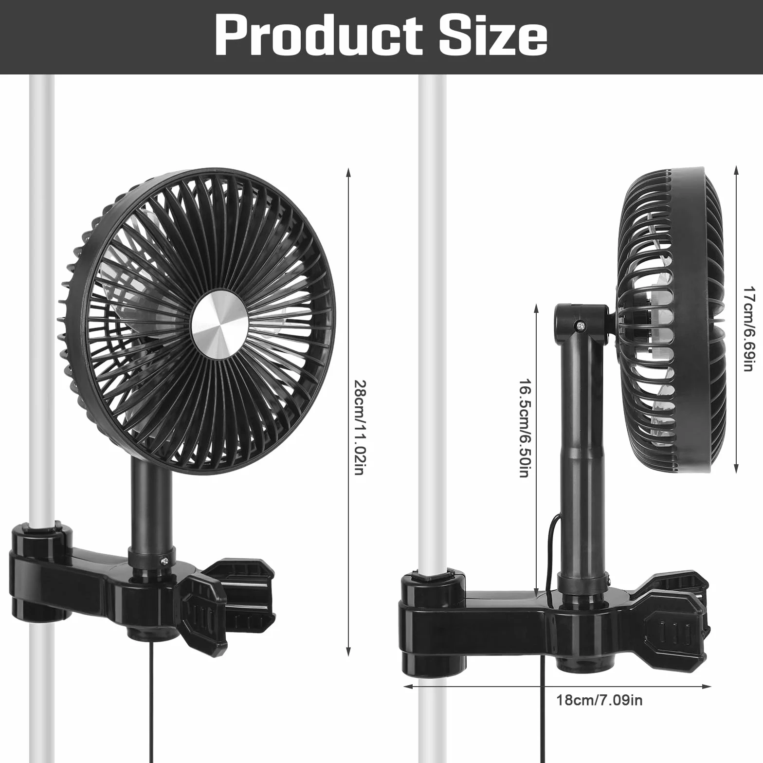 Grow Ventilatore con Clip,Protezione Oscillante,Motore EC,Ventola per Tenda da 3W,Diametro 17cm Clip Fan Grow Tent con Cavo di Prolunga 2m,Adatto per Piccole Serre
