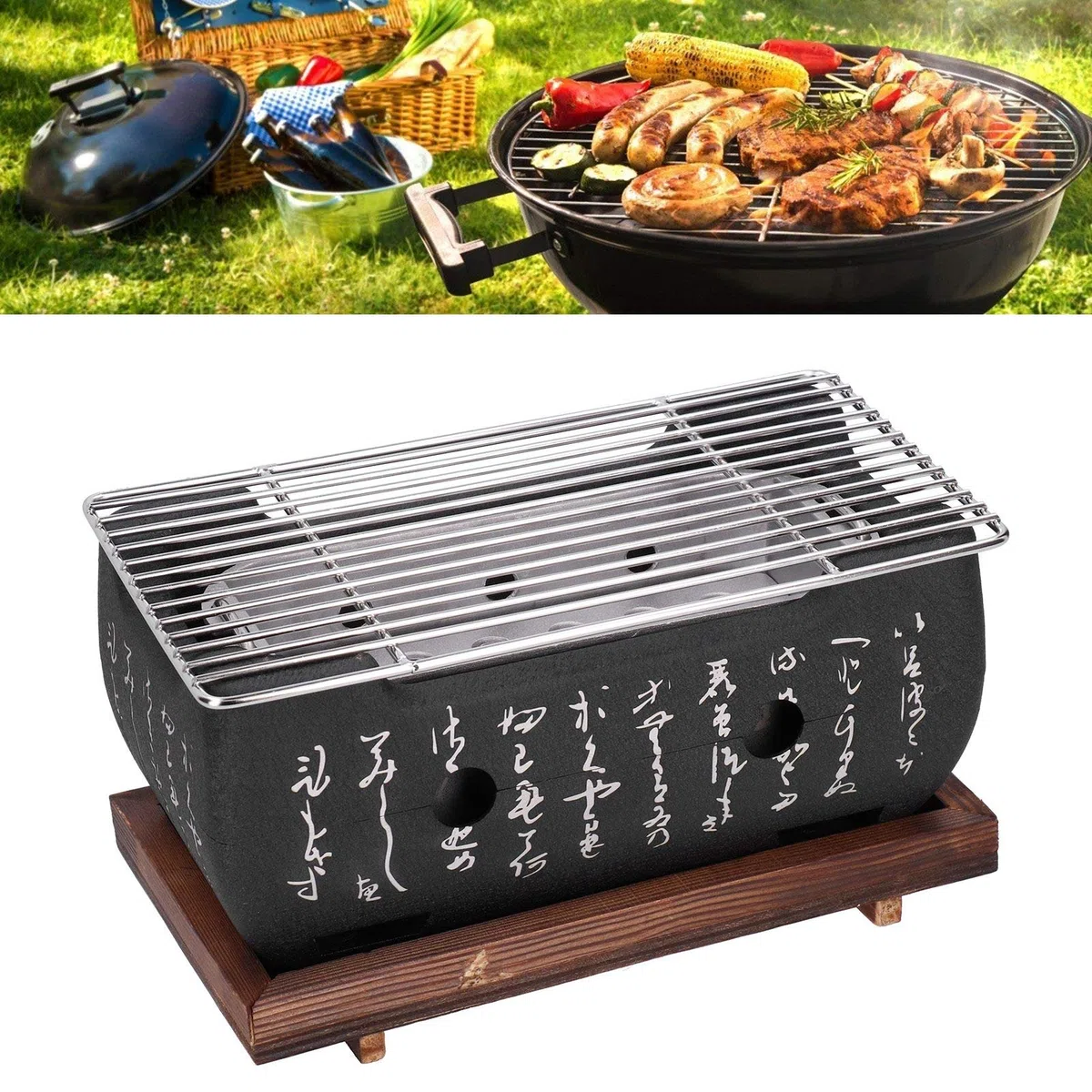 Akozon Griglia per Barbecue Giapponese Mini Accessori per Fornelli per Barbecue in Lega di Alluminio per Uso Domestico in Lega di Alluminio