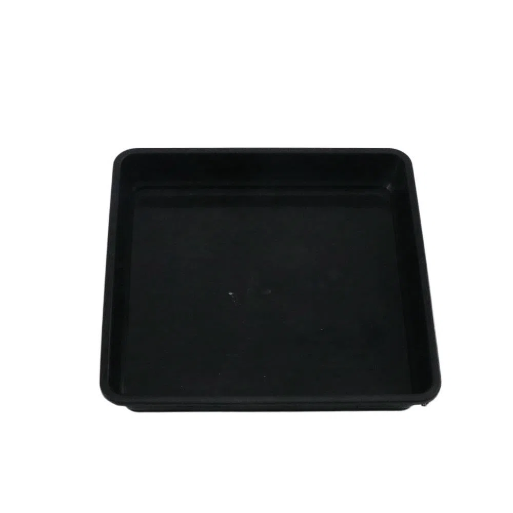 Vassoio Quadrato in Plastica per Piante e Fiori, Sottovaso per Piante con Gocciolatoio, Forniture per Giardino Quadrate per la Casa, Quotidiano (30 x 30 cm, nero)