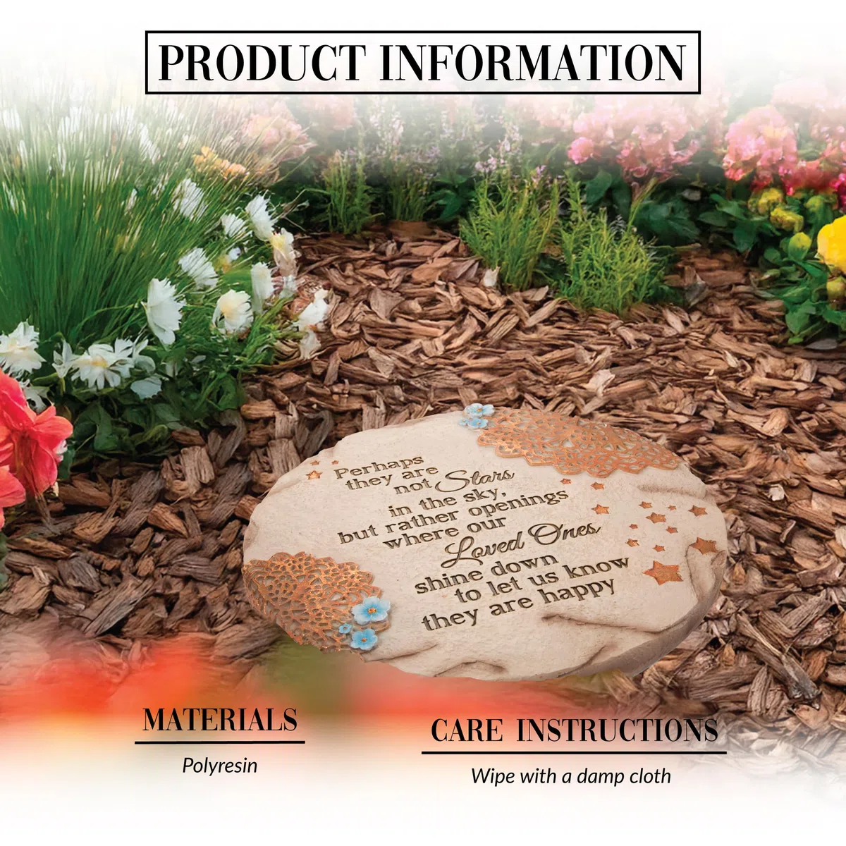 Pavilion Gift Company 19058 Light Your Way - Pietra commemorativa da giardino, 25,4 cm, motivo: stelle nel cielo, versione originale
