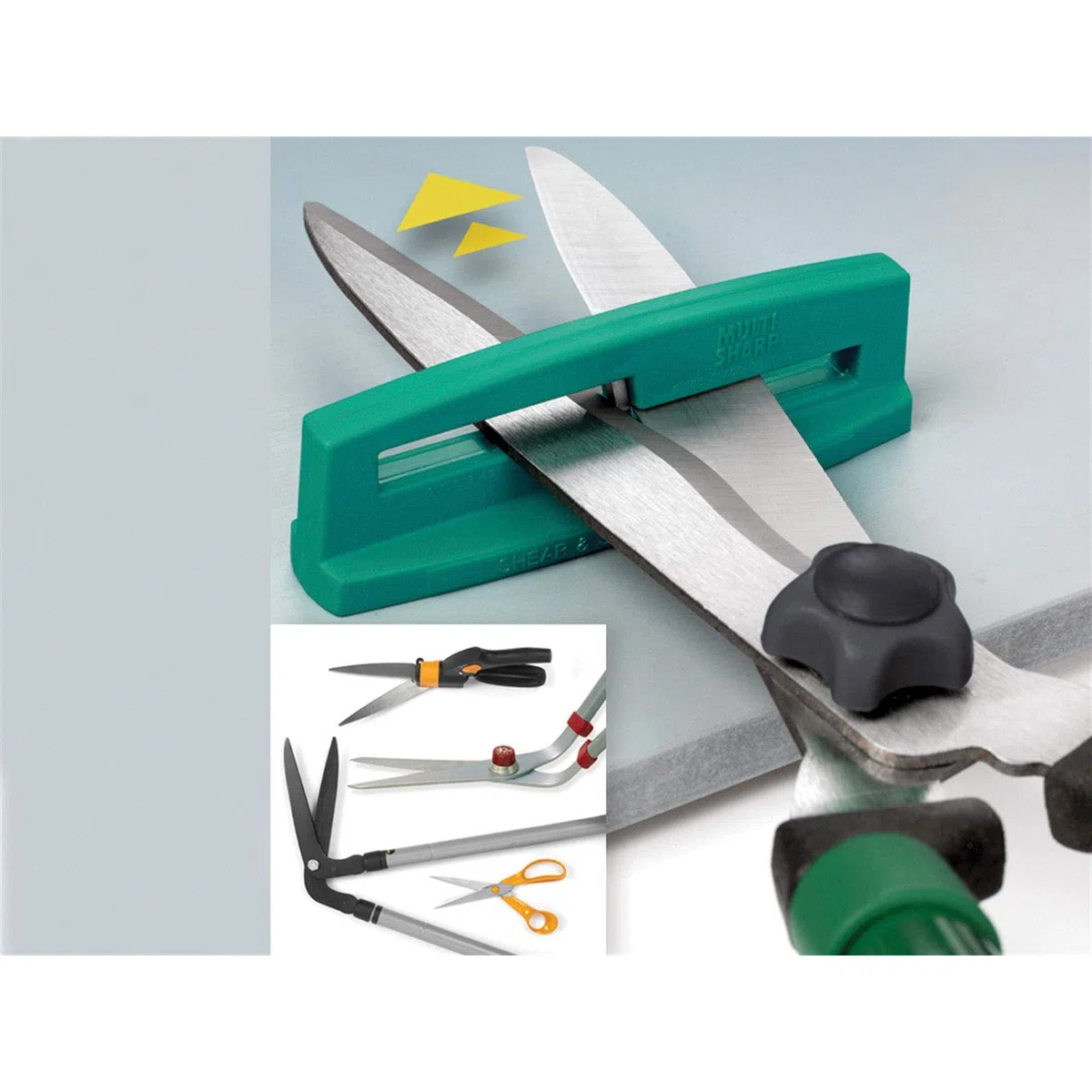 MULTI-SHARP 1801 Kit di affilatura per Utensili da Giardino, Multifunzione, per Lame di Tosaerba rotativi, cesoie, troncarami, ASCE, Forbici da potatura e da Giardinaggio