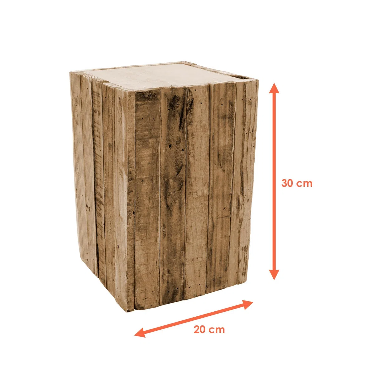 Spetebo Sgabello rettangolare in legno, 30 x 20 cm, sgabello per fiori, tavolino in legno
