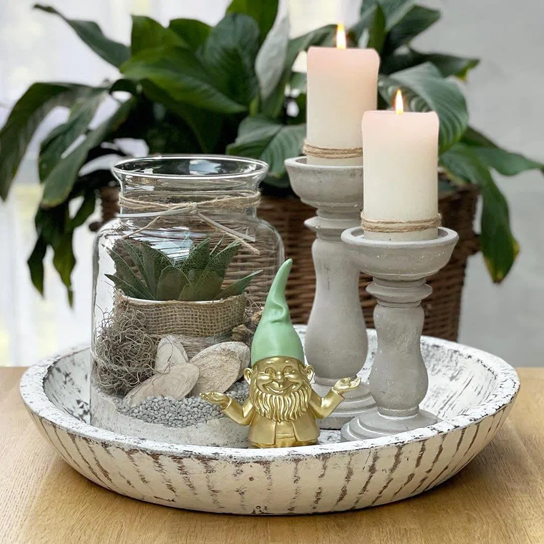 Kare Design Figura Decorativa Nano, Oro/Verde Menta, 19Cm, Meditazione, Decorazione Per Giardino, Idea Regalo | decorazione mondo favole, gnomo, fantasia, accessorio simpatico giardinaggio