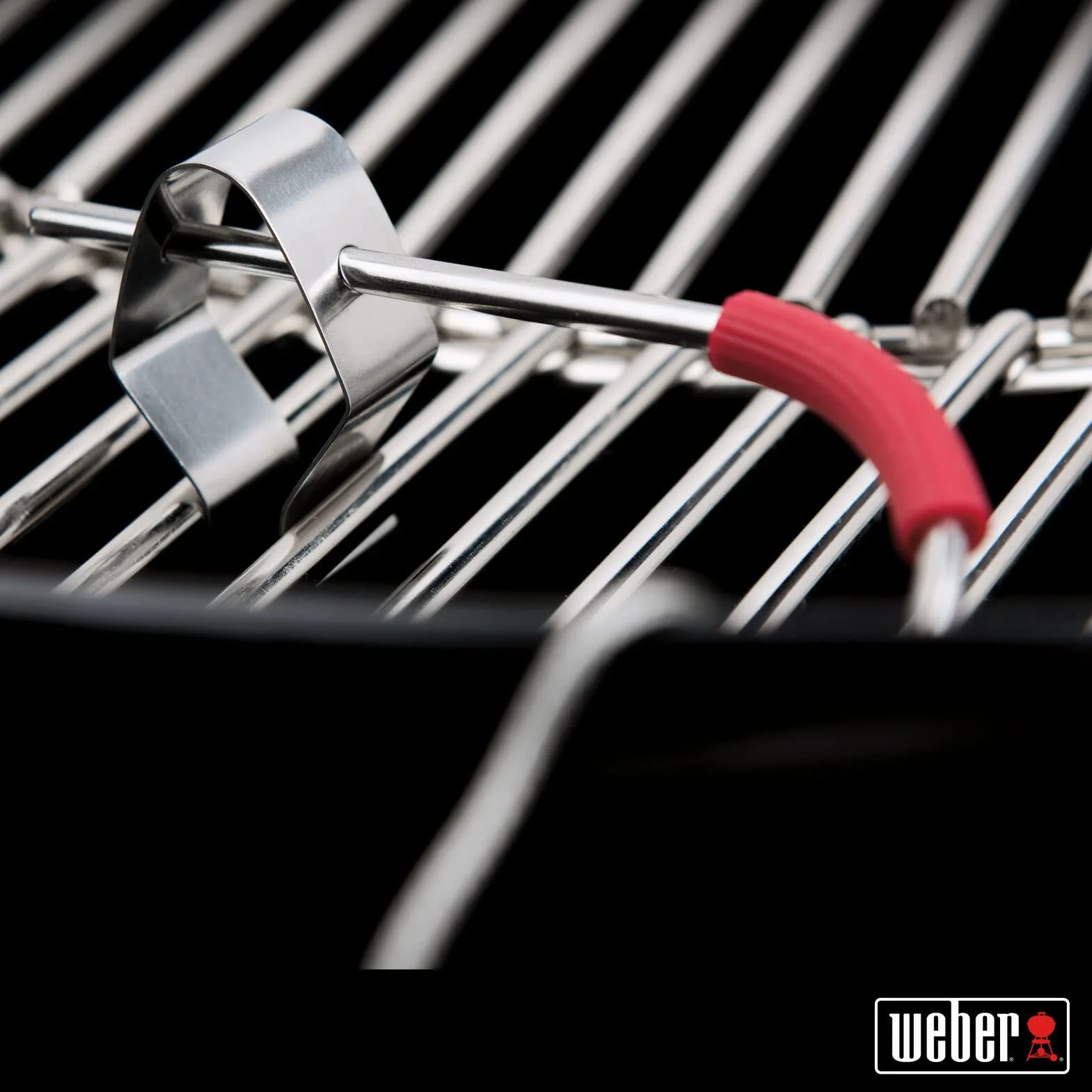 Weber Sonda di Temperatura Ambiente/Compatibile con i Modelli iGrill e App Connect, sonda Inox Resistente al Calore, Clip per griglia e Custodia Incluse