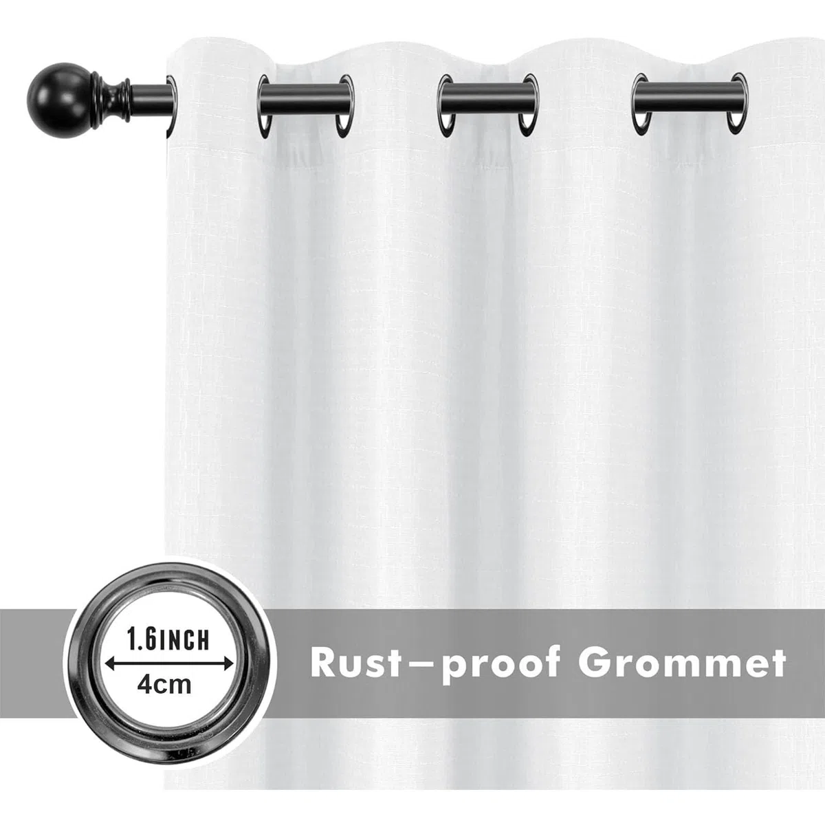 Hiseng Tende da Esterno con Anelli 1 Pezzi Stampa Pianta Fiore Tende da Sole per Esterno Tenda Oscurante Impermeabile per Balcone Giardino Pergola Protezione e Privacy (132x213cm,Bianco)