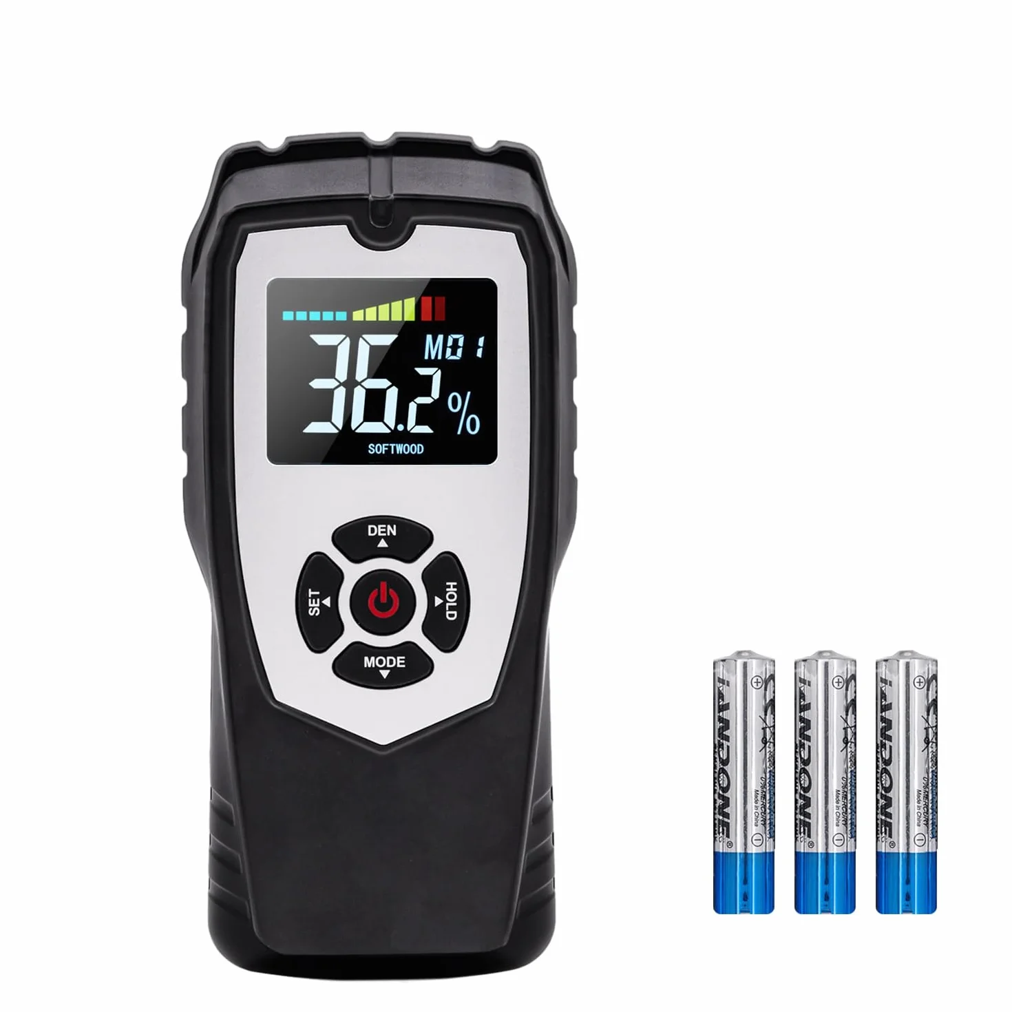 Mcbazel Misuratore Umidità Muri Digitale, Rivelatore di Umidità Igrometro, Moisture Meter per Legno, Pareti, Intonaco, Muratura, Profondità di Analisi 0-50 mm