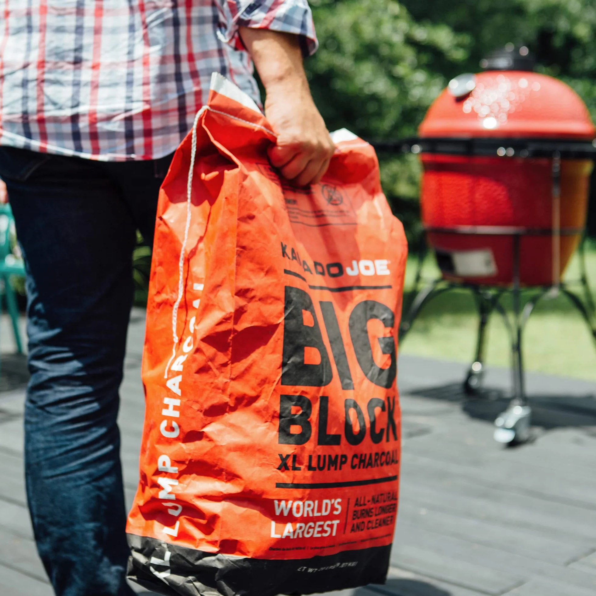 Kamado Joe 9.1kg XL Naturale Riutilizzabile Lump Carbone per Barbecue, Fumatori, Grigliare. Lunga durata fino a 18 ore. (Confezione da 2)