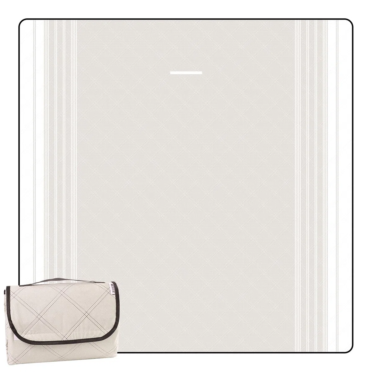 DEWUR Coperta da picnic, impermeabile, lavabile, coperta da spiaggia, senza sabbia, XXL, telo da spiaggia, isolante, con fondo impermeabile (Khaki, 200 x 200 cm)