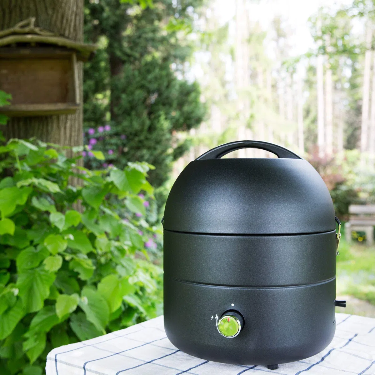 TAINO Grill-to-go - Barbecue da tavolo, compatto, a gas, in acciaio inox, per barbecue e campeggio