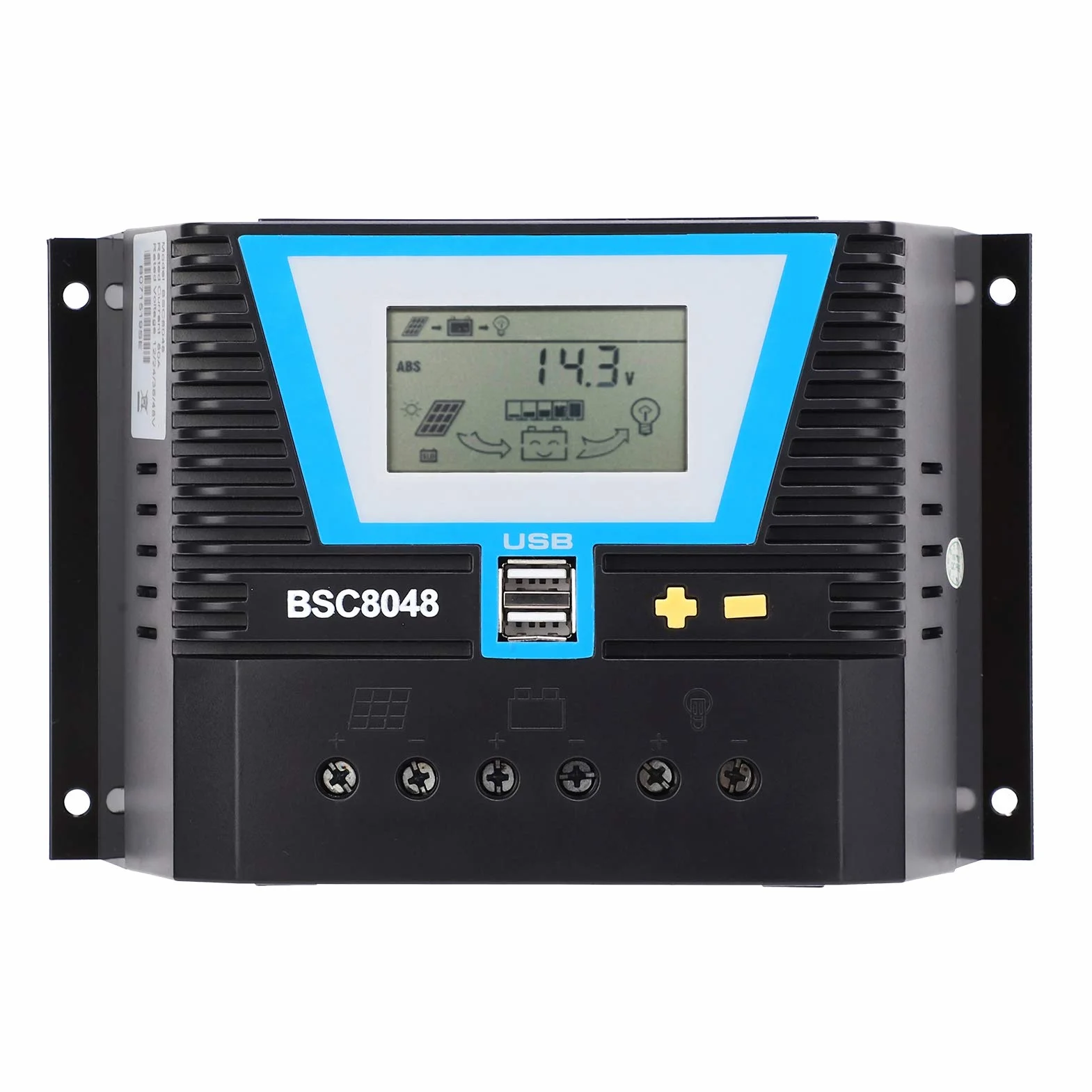 Regolatore di Carica Solare Intelligente 80A Ricarica Efficiente della Batteria 12V/24V/36V/48V Adatto per Varie Batterie Plastica Tecnica di Alta qualità