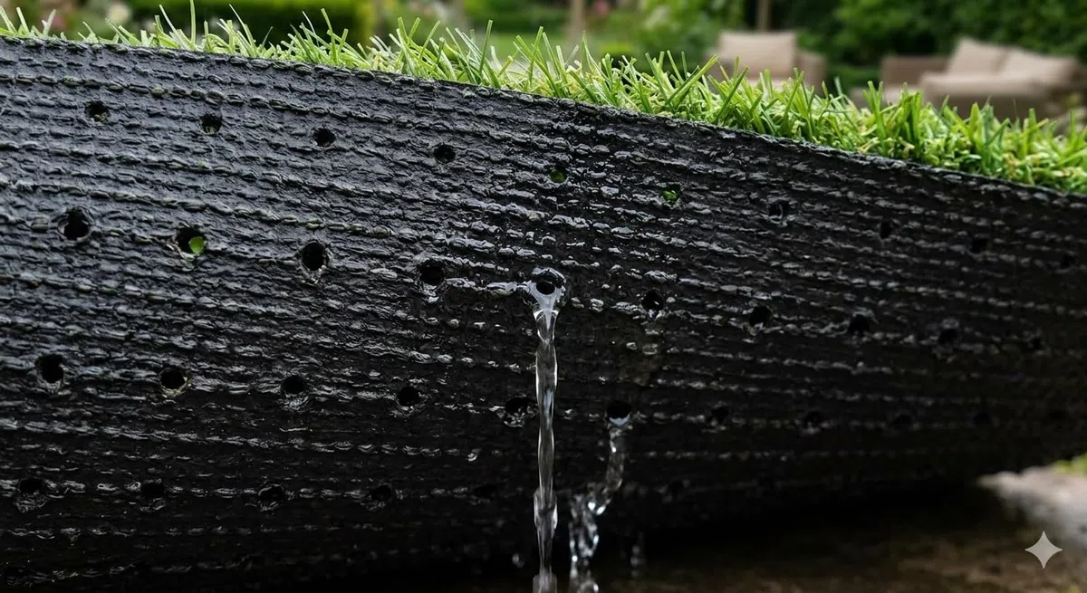 GrecoShop Prato Sintetico 2 * 25m = 50m² Tappeto Erba Artificiale Altezza 7 mm Manto Erboso Drenante per Giardino Terrazzo Balcone Esterno Realistico Resistente UV Facile Installazione