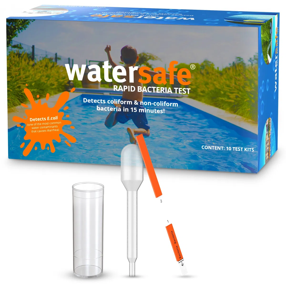 Strisce reattive per batteri per piscina e spa, confezione da 10
