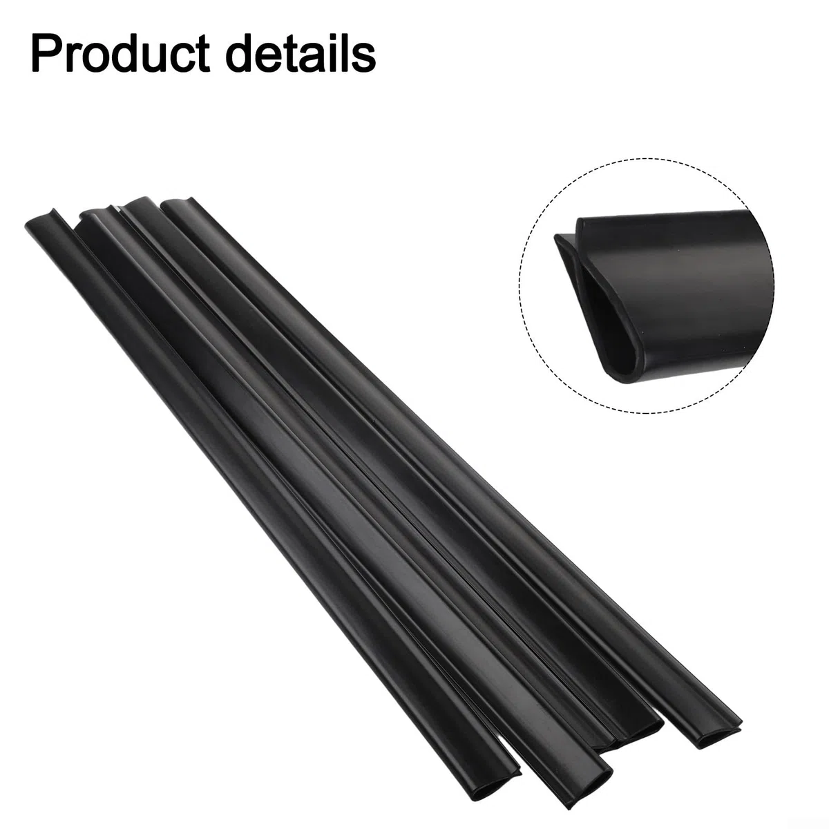 Strisce di copertura piatte per piscine fuori terra, 61 cm, clip di fissaggio in PE nero per fissare il rivestimento della piscina, accessori protettivi per bordi lisci per nuoto (B)