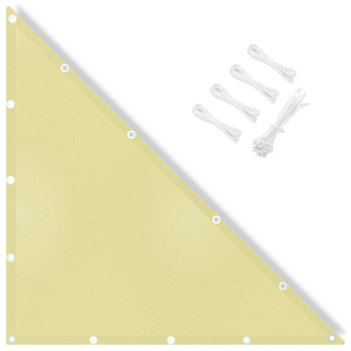 IOAOI – Tenda Parasole Impermeabile, Triangolo Retto da 3x6x6,71 M, 95% Blocco UV con Corda Gratuita, Tenda da Sole per Esterni, Giardino, Patio, Cortile, Prato, Pergolato, Autorimessa - Bianco Spento