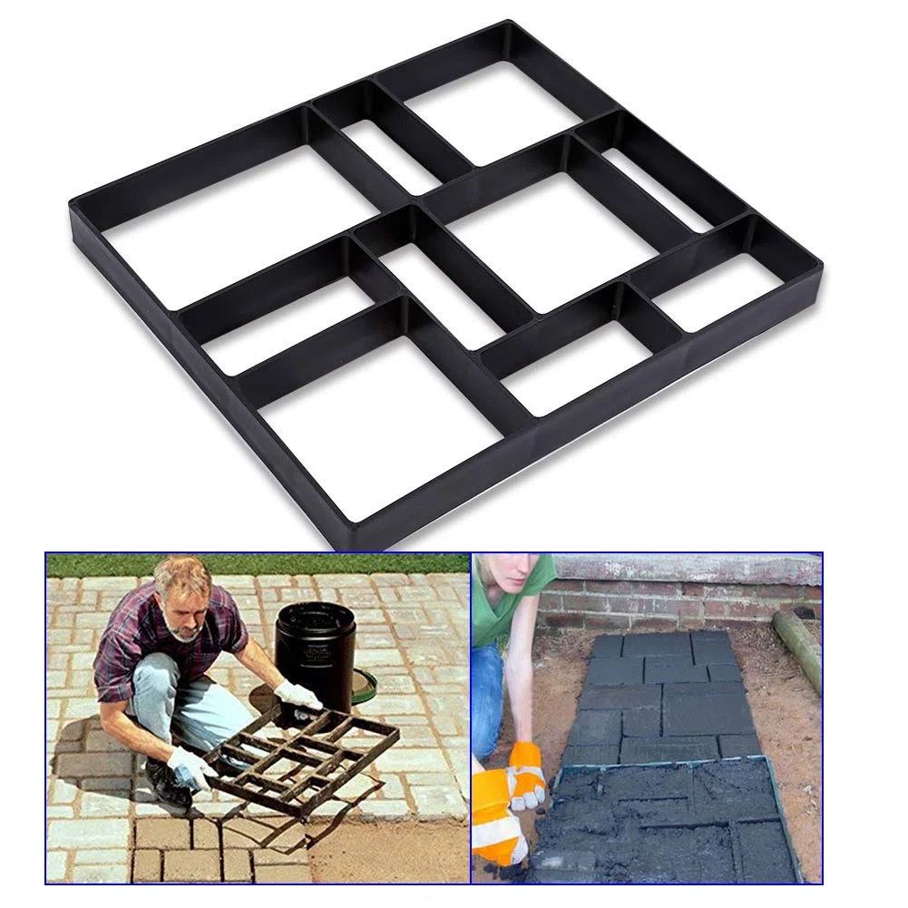 Ejoyous Stampo per pavimentazione in Cemento, Stampo per Marciapiede Stampo per Cemento Forma, Riutilizzabile e Durevole per da Giardino 40x45cm