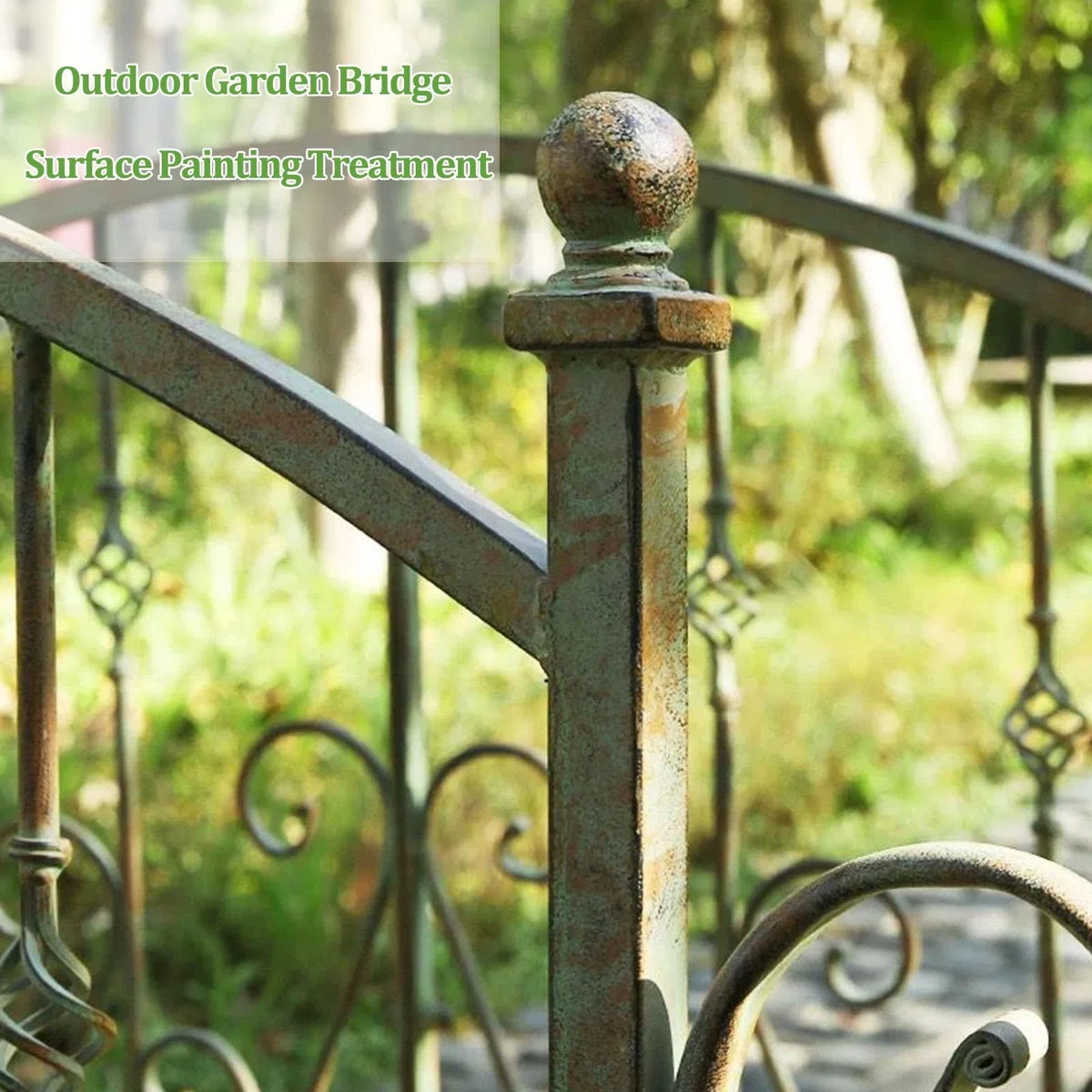 Ponte ad arco in metallo per giardino, ideale per esterni e paesaggi | Ponte ad arco decorativo per giardino, prato e vialetto, facile da montare
