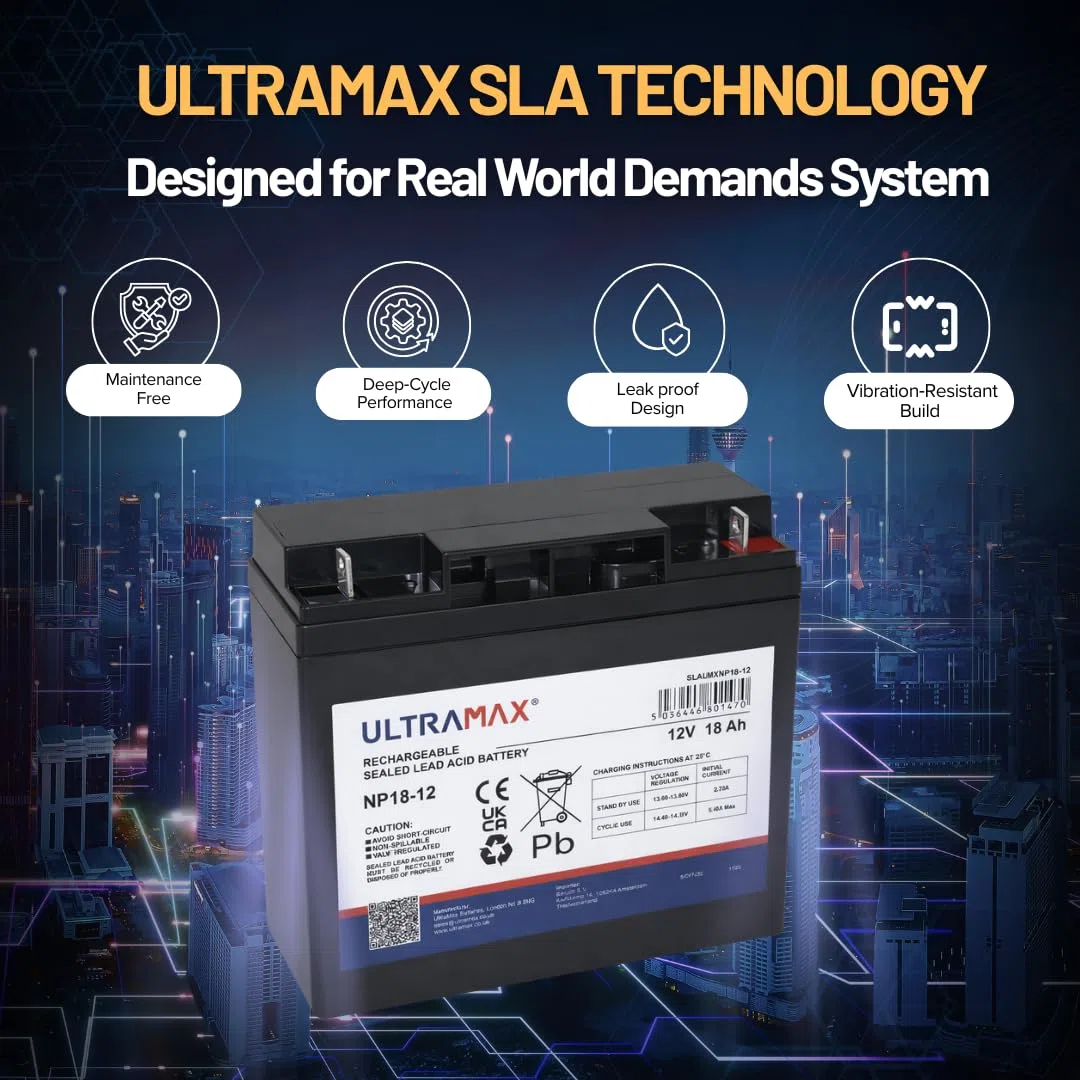 Batteria di ricambio per tosaerba Ultramax AGM/GEL 12V 18Ah (sostituisce 17AH 19AH 20AH 21AH 22AH)