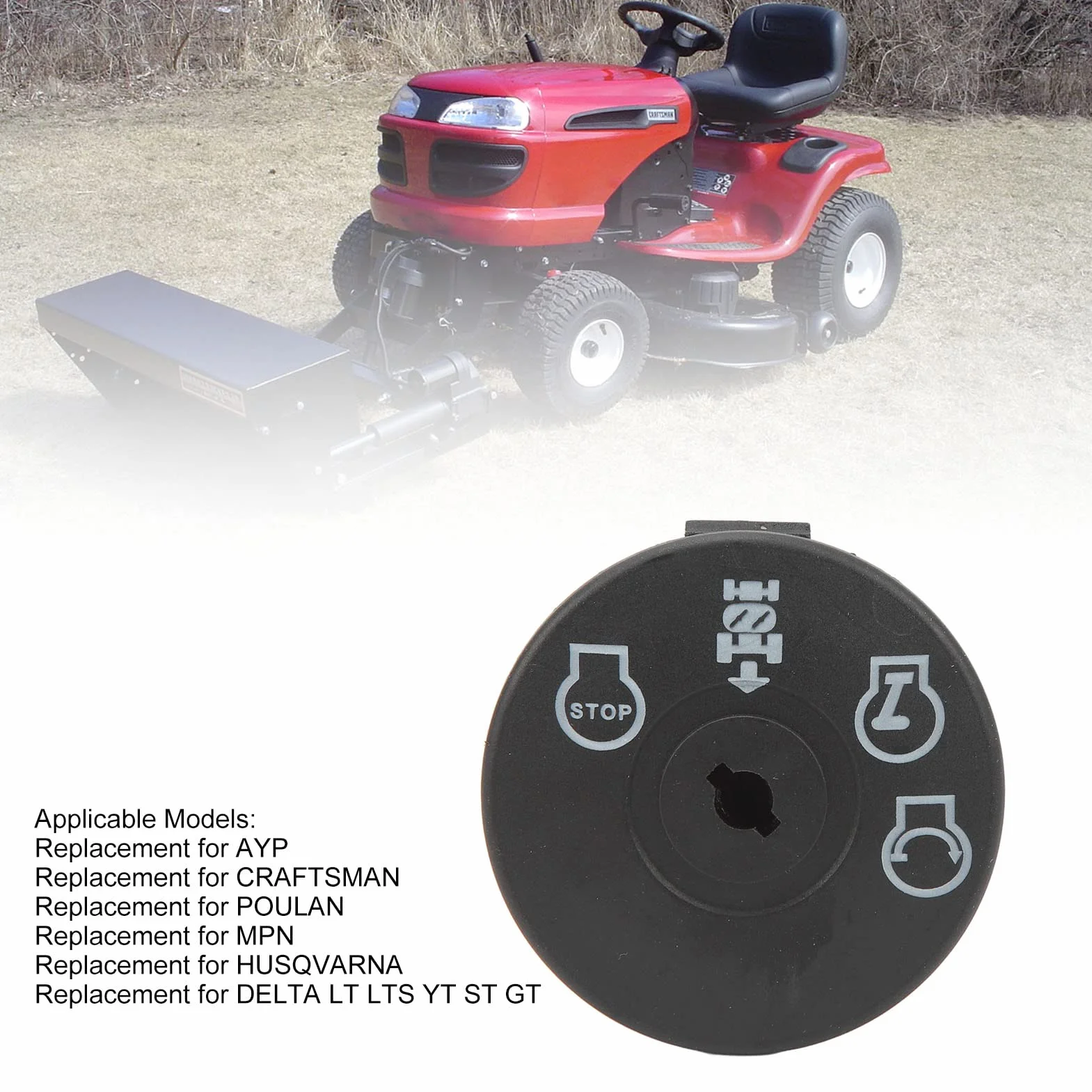 Fabater Interruttore di Accensione del Trattore per Tosaerba con delle Chiavi, 4 Posizioni Compatibile con AYP, MPN, Delta, 532193350, 193350, 6900 49P1