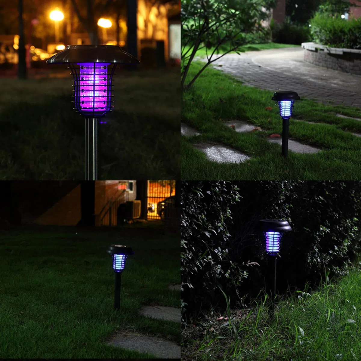 Lampada anti-zanzara per insetti con luce a LED Zapper ad energia solare per uso interno esterno