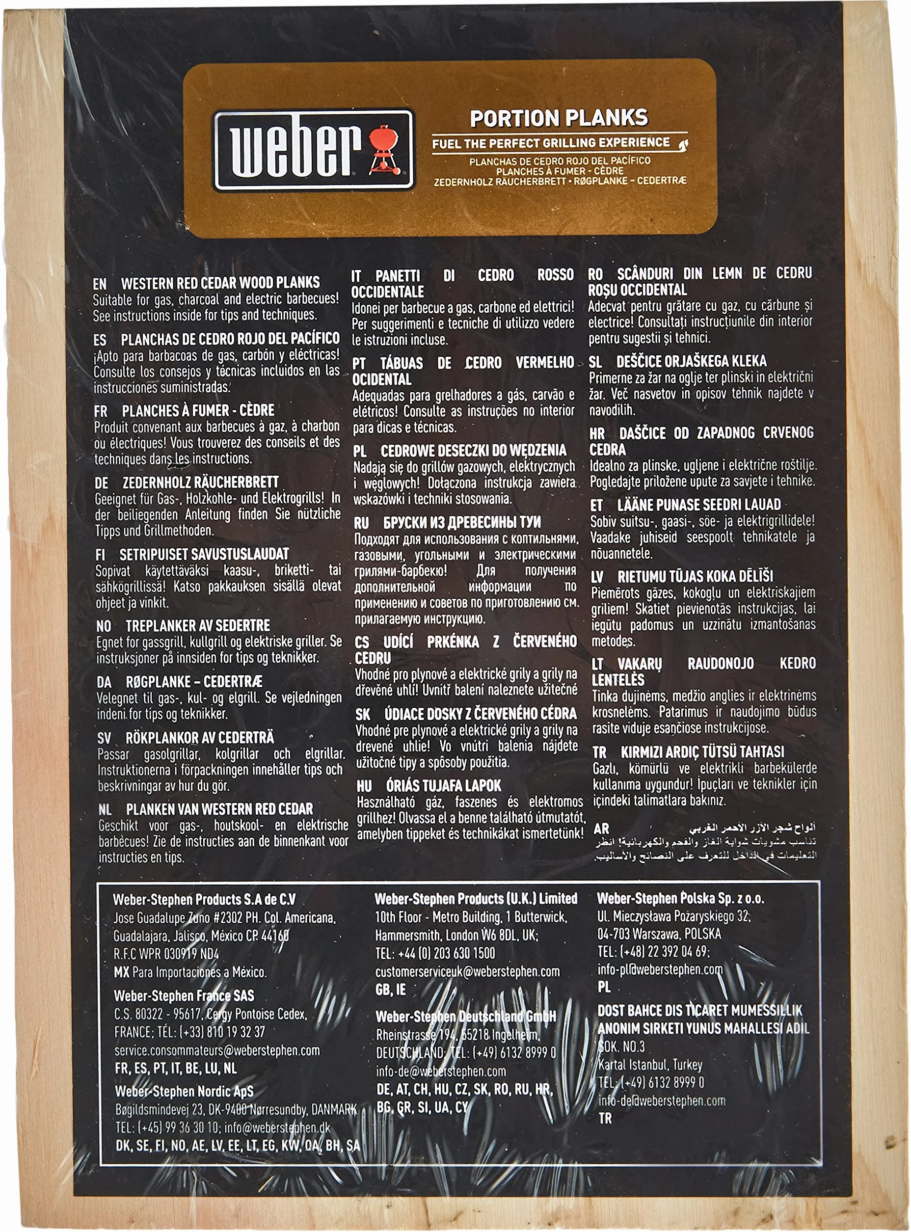 Weber Panetti per affumicatura in Legno di Cedro conf. 4 pz & 17665 - Miscela Chips per affumicatura Frutti di Mare, Marrone