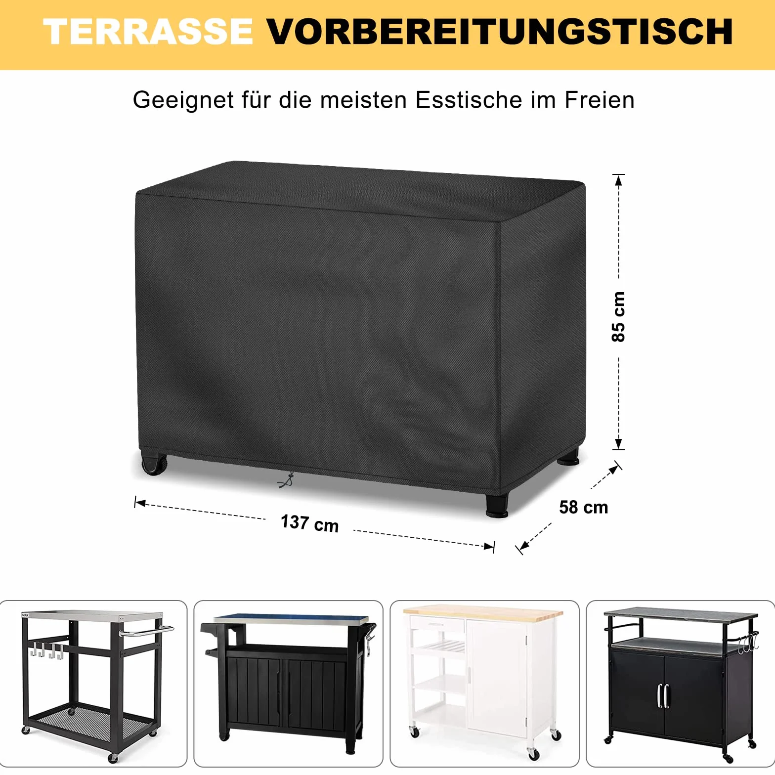 bonna Copertura per tavolino da cucina per esterni Keter BBQ Unity XL, 500D, impermeabile, antivento e resistente all'invecchiamento