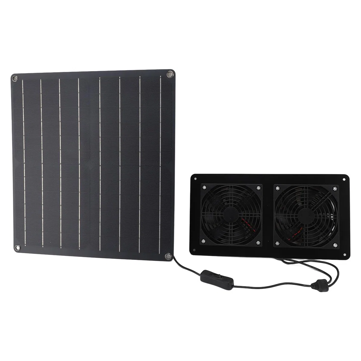 Ventilatore a energia solare 20 W, ventilatore a pannello solare con controllo interruttore per casa animali domestici, serra, pollaio all'aperto