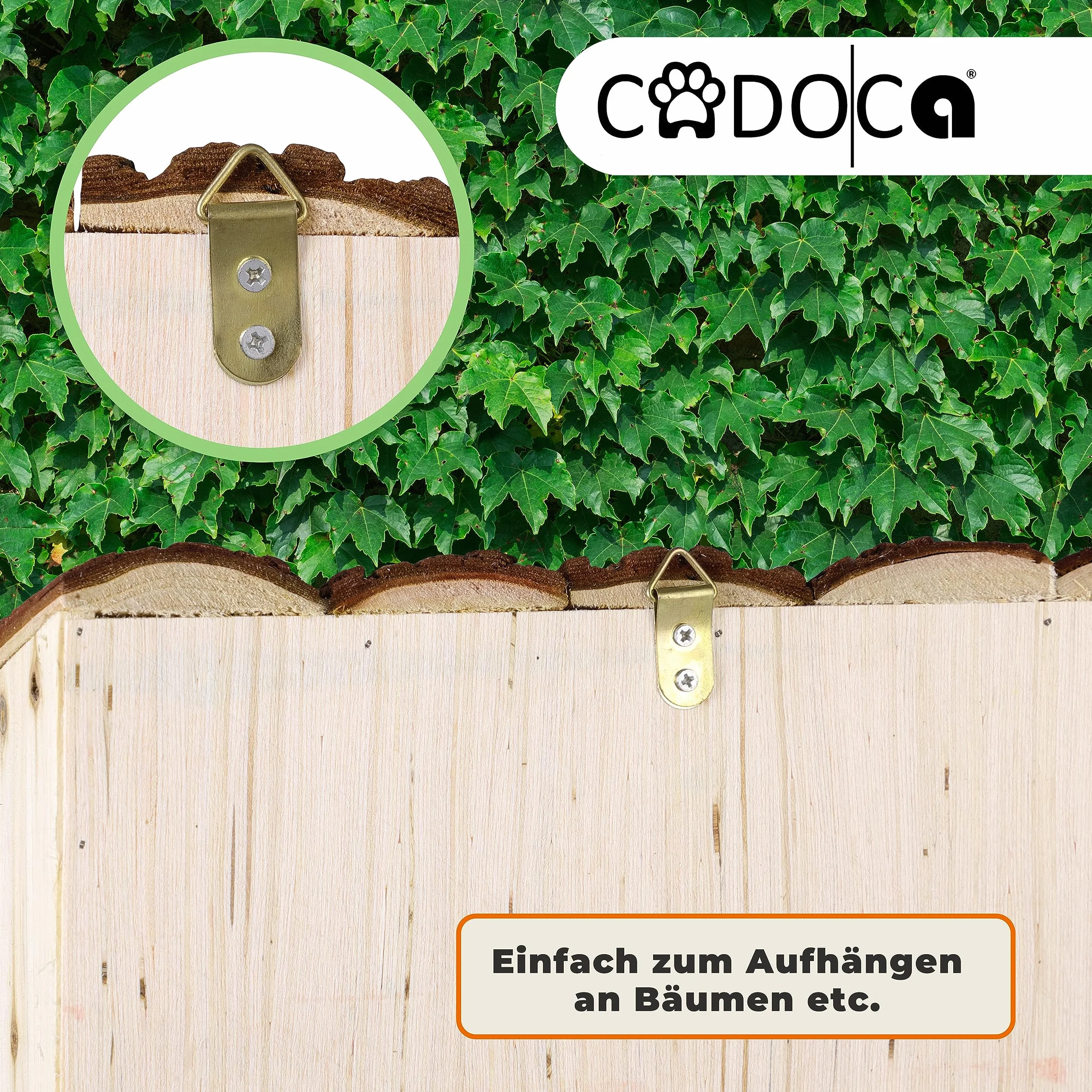 Cadoca Cassetta per insetti in legno 31x31 nidificazione hotel insetti refugio api coccinelle api vespe griglia metalica