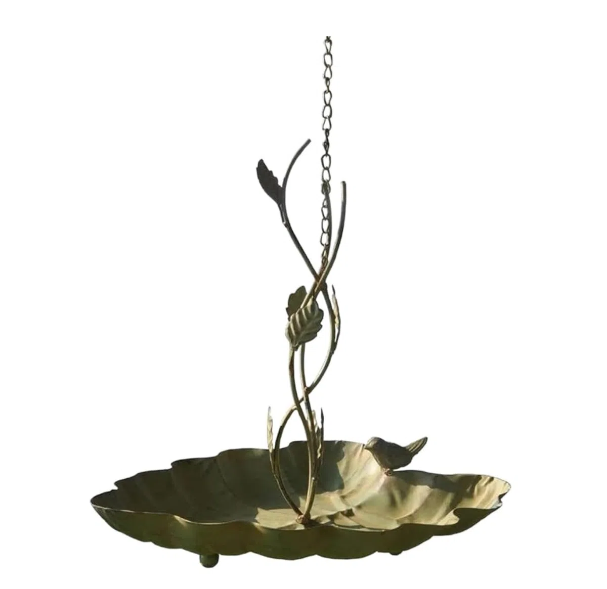 Mangiatoia Uccelli Mangiatoia per Uccelli Sospesa Statua A Foglia retrò Vassoio per Mangime per Uccelli Mangiatoia per Uccelli in Ferro Vintage Giardino All'aperto Bird Feeder
