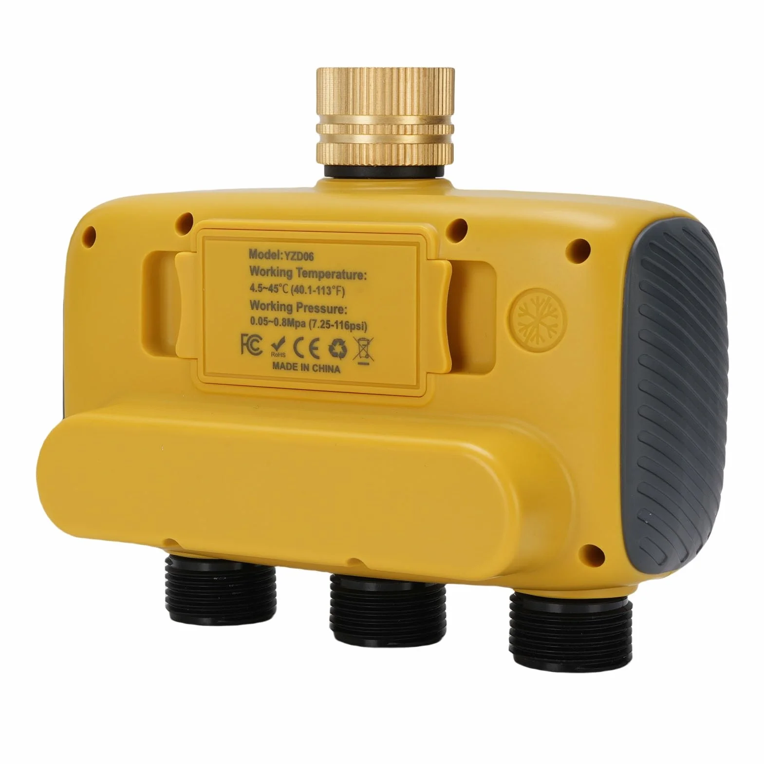 Timer per irrigatore a 3 uscite con ingresso in ottone, timer programmabile per tubo con ritardo pioggia e controller manuale di irrigazione automatica per cortile e prato