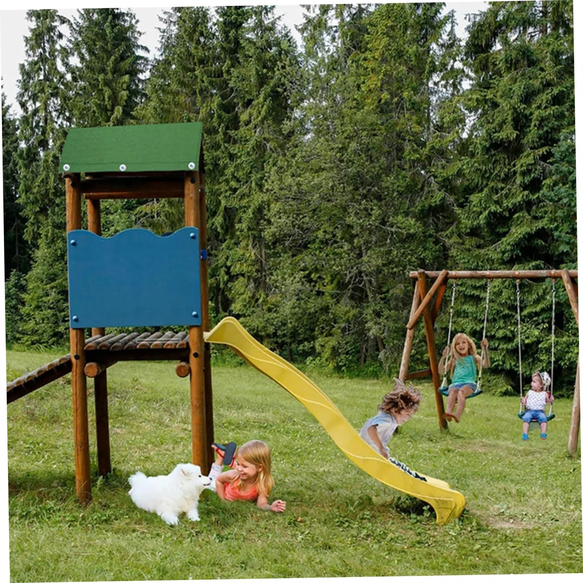 Altalena Telone di ricambio 132x228 cm Tetto per parco giochi per bambini Tettoia impermeabile per altalena Parasole per cortile esterno, copertura da giardino